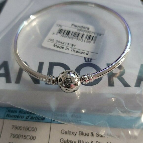 Authentic Pandora Moments Limited Edition Stars & Galaxy Bangle 590009C01-19 - Picture 1 of 8